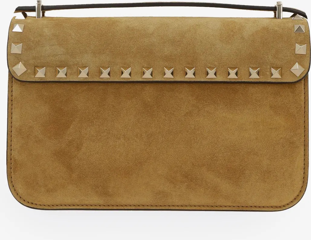 Genti Rockstud Small Suede Crossbody Bag - Img 3