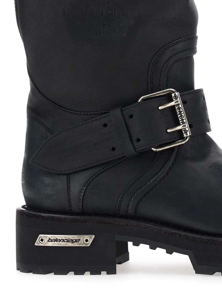 Ghete Balenciaga negre din piele - Img 4