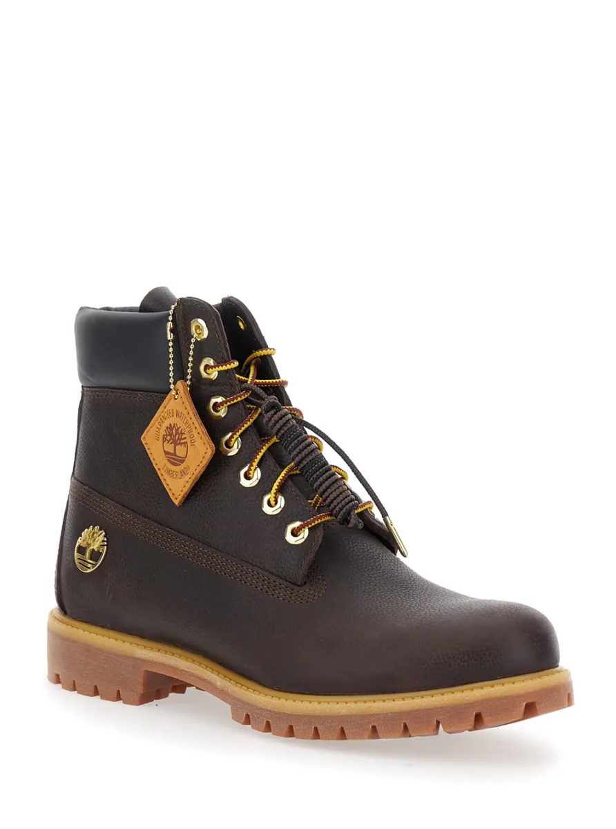 Ghete Brown Nubuck Leather Lace-Up Round Toe Boots for Men - Img 2