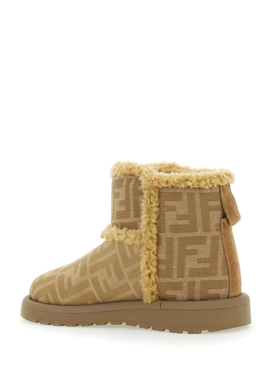 Ghete Fendi bej din material textil - Img 3