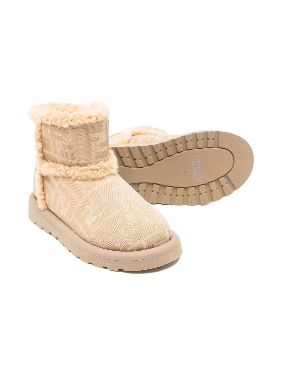Ghete Fendi bej din material textil - Img 5