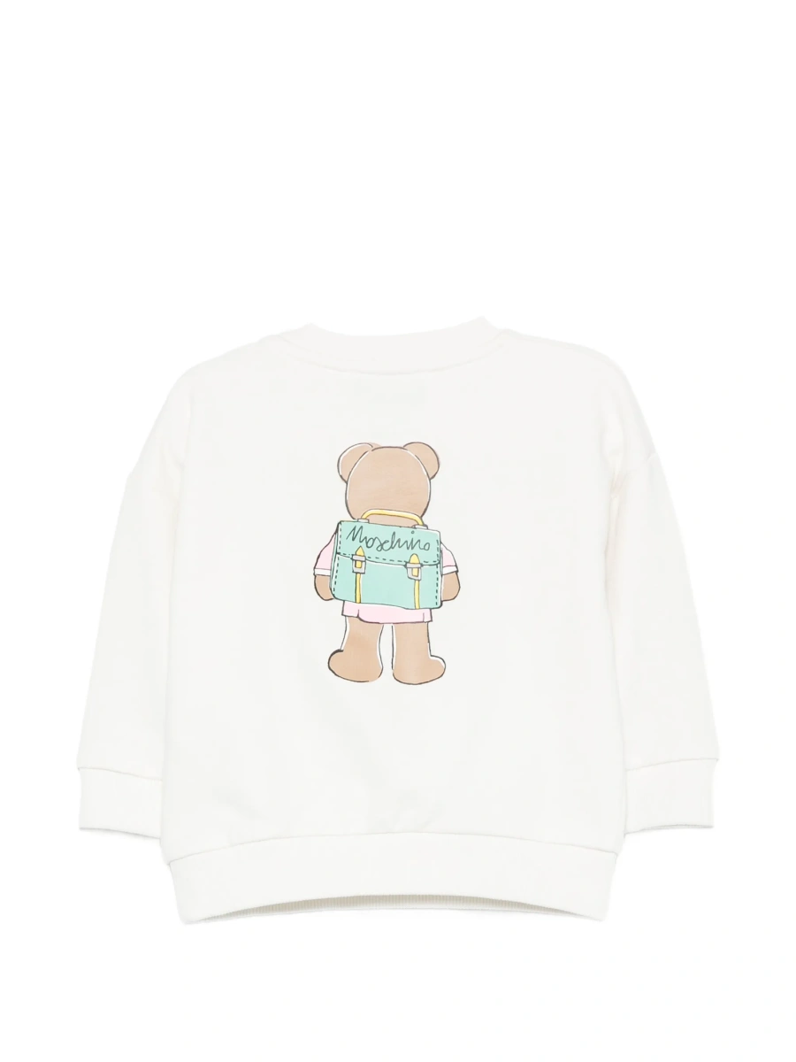 Hanorac Moschino alb din bumbac - Img 2