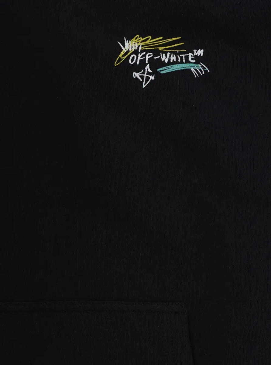 Hanorac Off-White negru din bumbac - Img 3