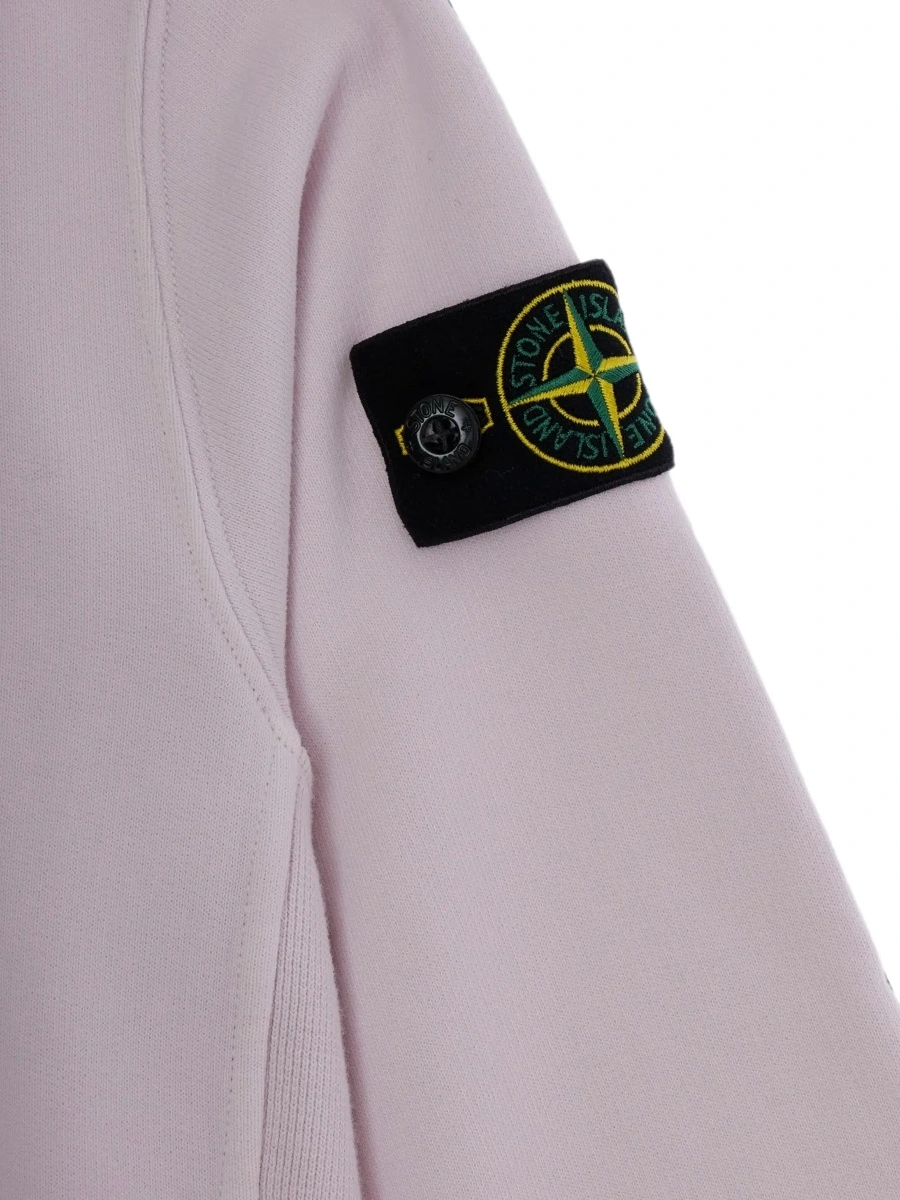 Hanorac Stone Island roz din bumbac - Img 5