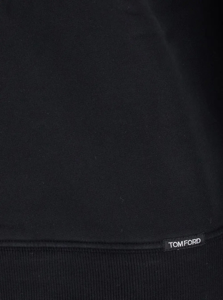Hanorace Black Crewneck Sweatshirt with Logo Patch on the Front in Cotton Man - Img 3