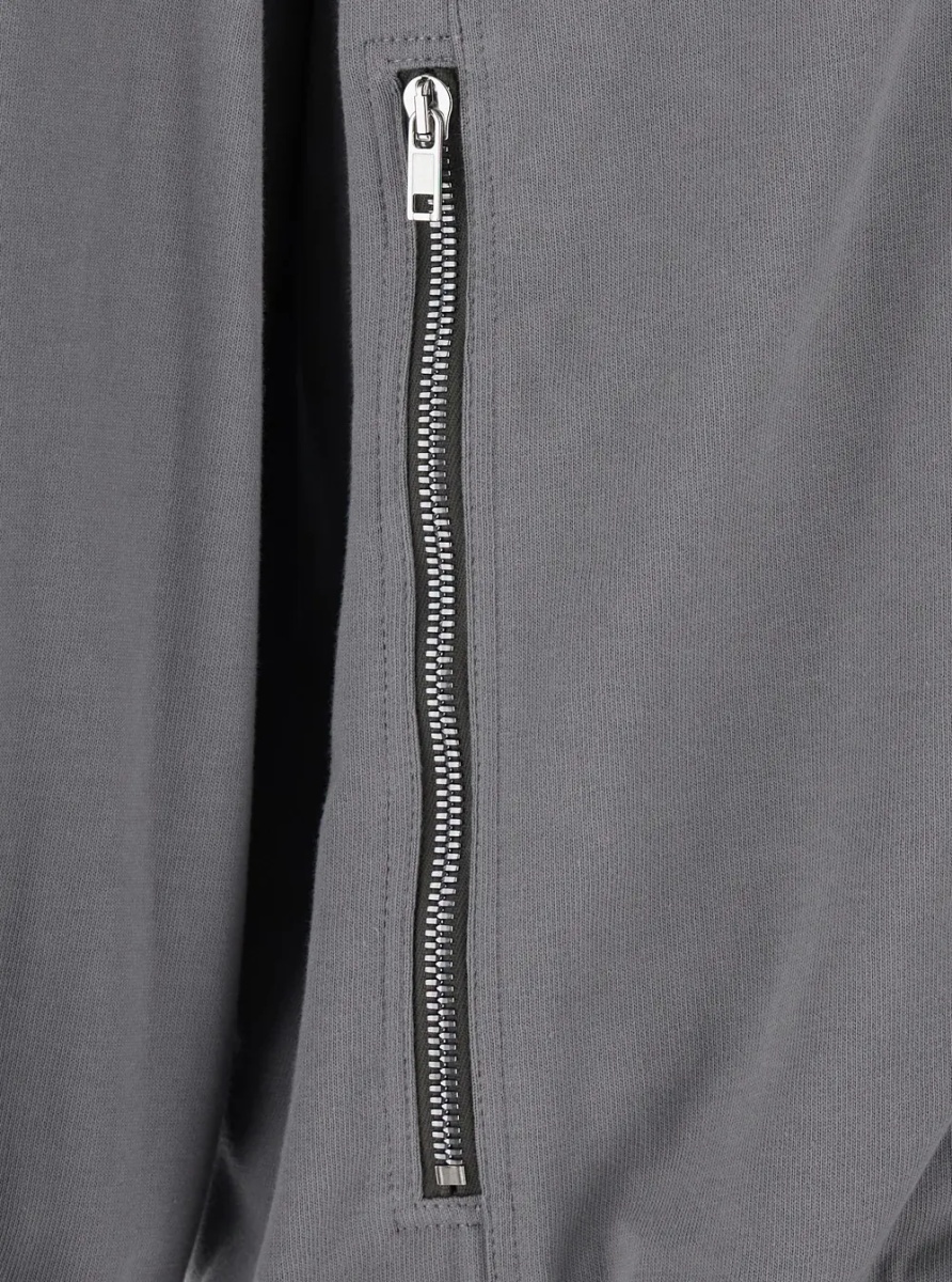 Hanorace Grey Zip-Up Sweatshirt with High Neck in cotton for Men - Img 3