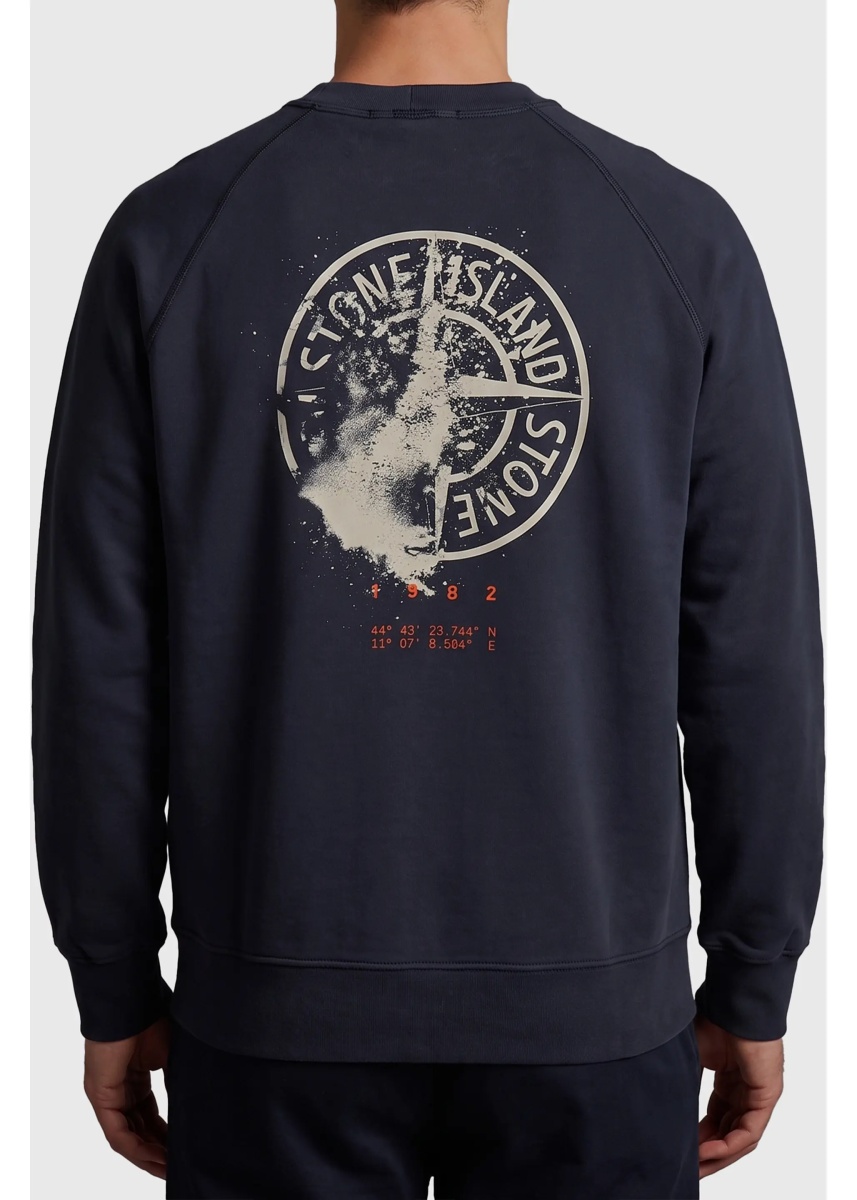 Hanorace Navy Desert Print Crewneck Sweatshirt - Img 2