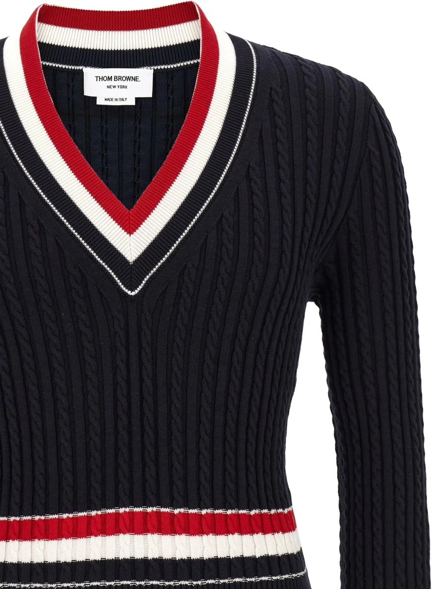 Intarsia cable-knit V-neck Sweater - Img 3