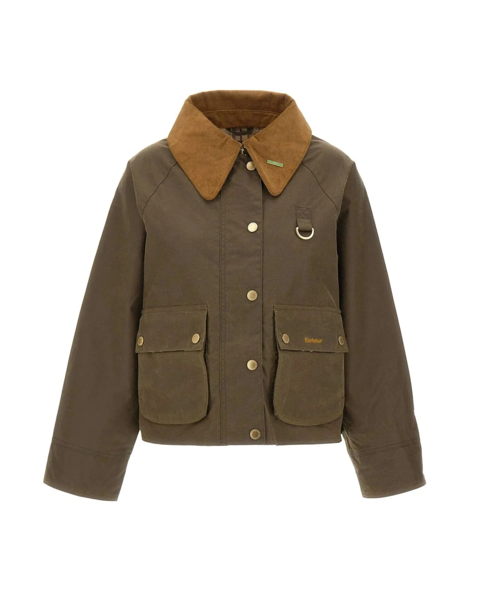 Jacheta Barbour verde din bumbac cerat 'MODERN SPEY' - Img 6