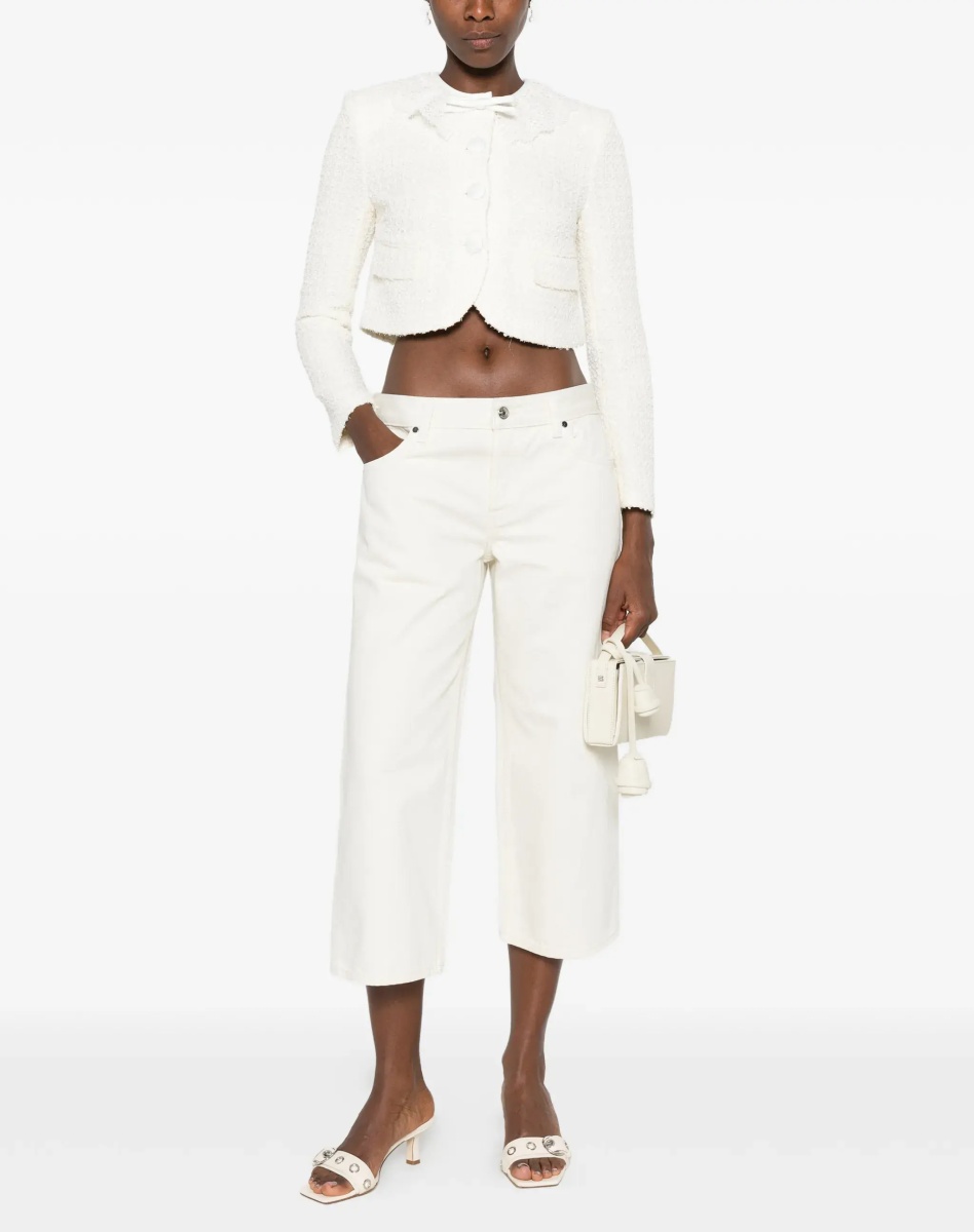 Jacheta Bouclé Jacket with lace collar - Img 4