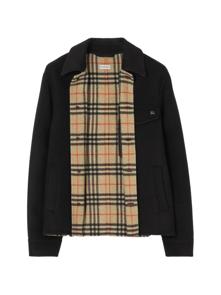 Jacheta camasa Burberry neagra din lana - Img 2