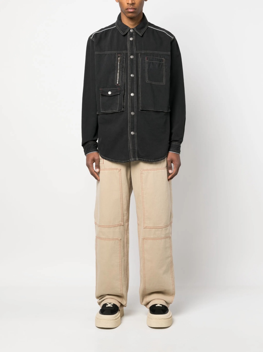 Jacheta camasa Isabel Marant neagra din canepa si bumbac - Img 2