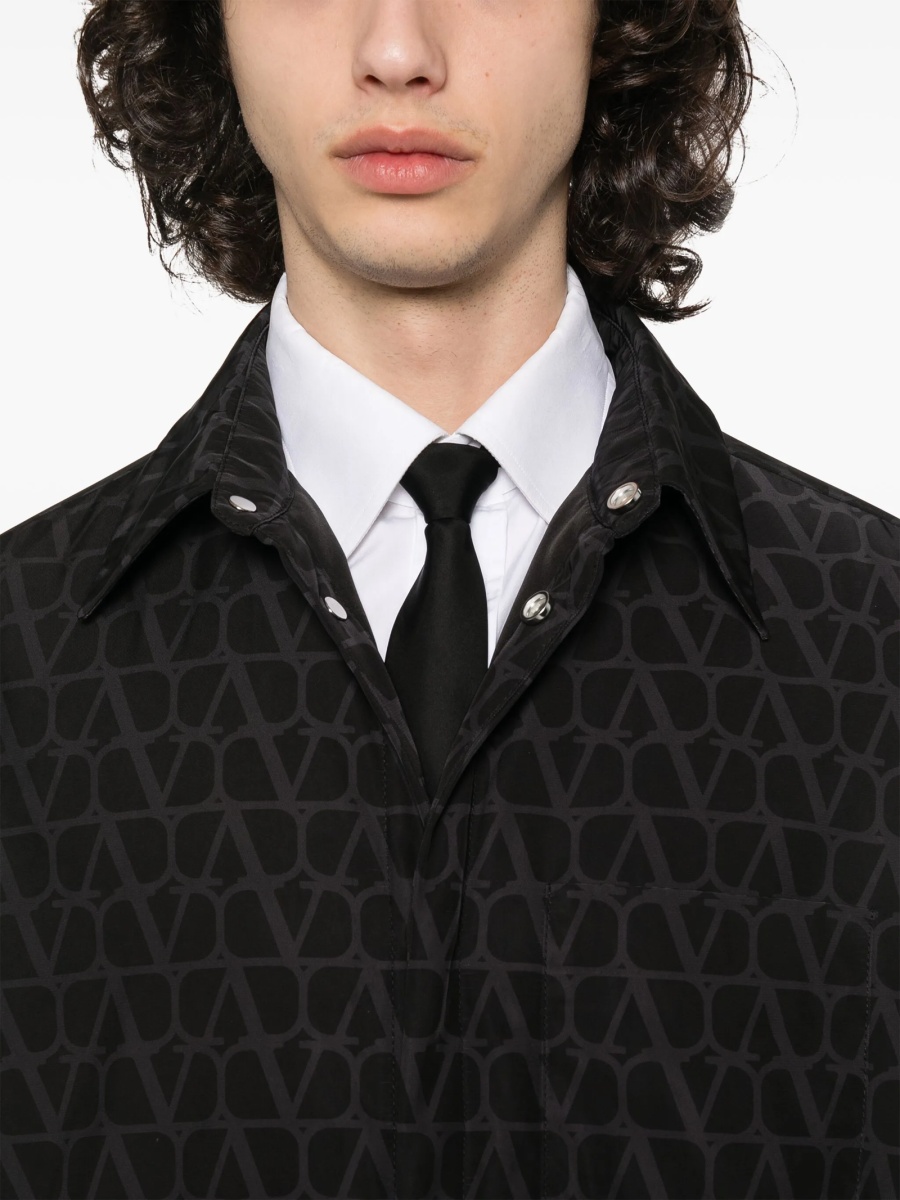 Jacheta camasa Valentino Garavani Toile Iconographe neagra din polyester - Img 5