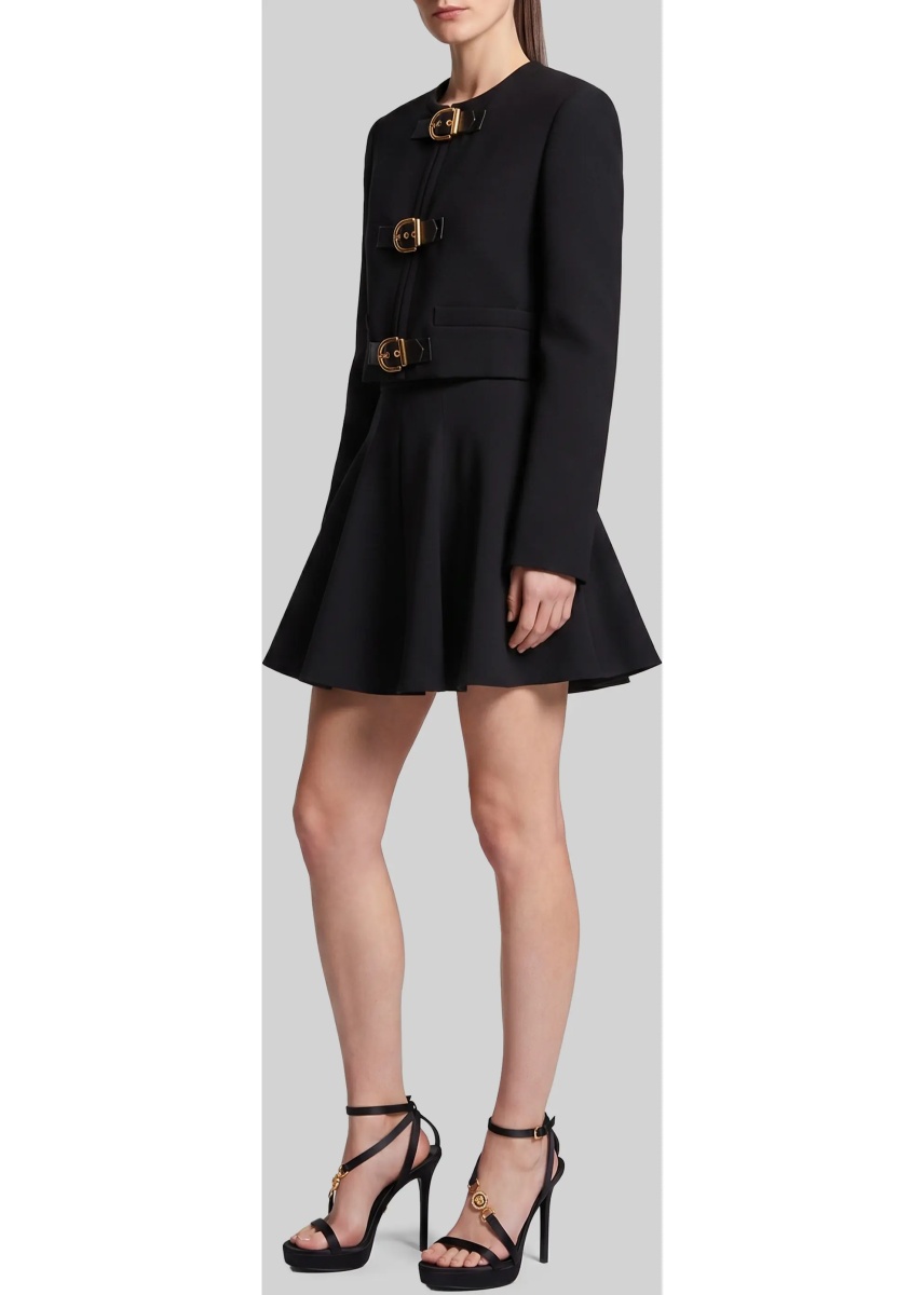 Jacheta Crop Natté Wool Jacket - Img 2