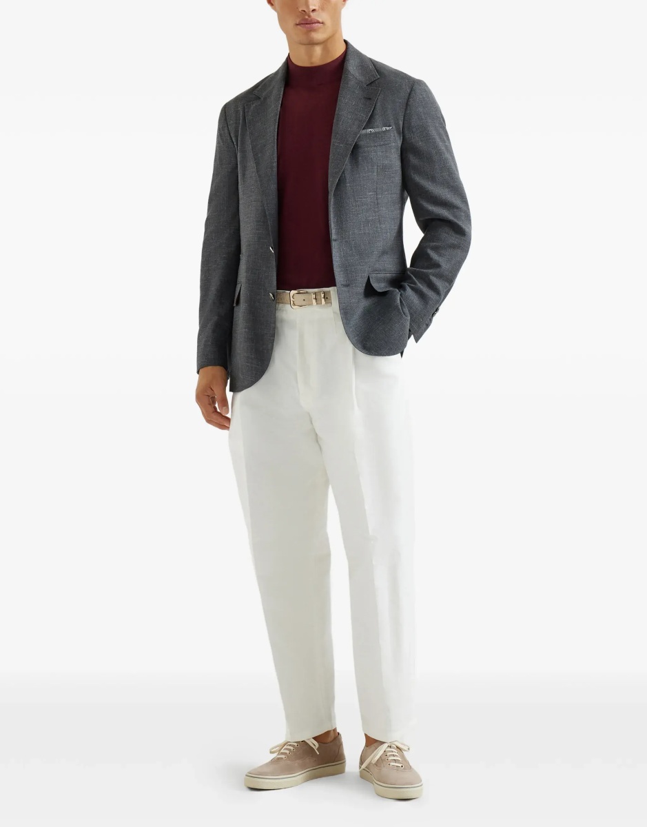 Jacheta Deconstructed Jacket in flame-textured wool, silk, and linen - Img 4