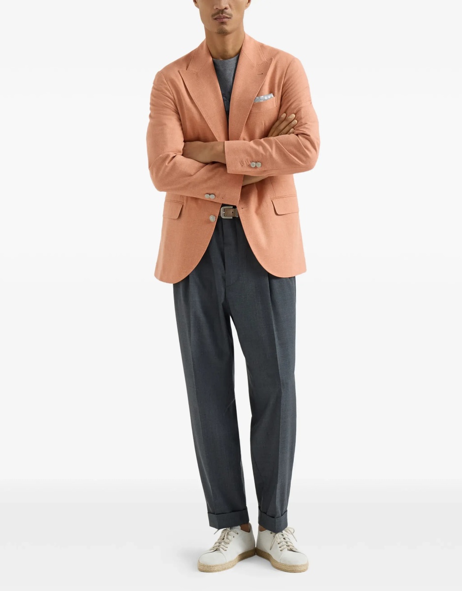 Jacheta Deconstructed Jacket in mouliné fabric - Img 4