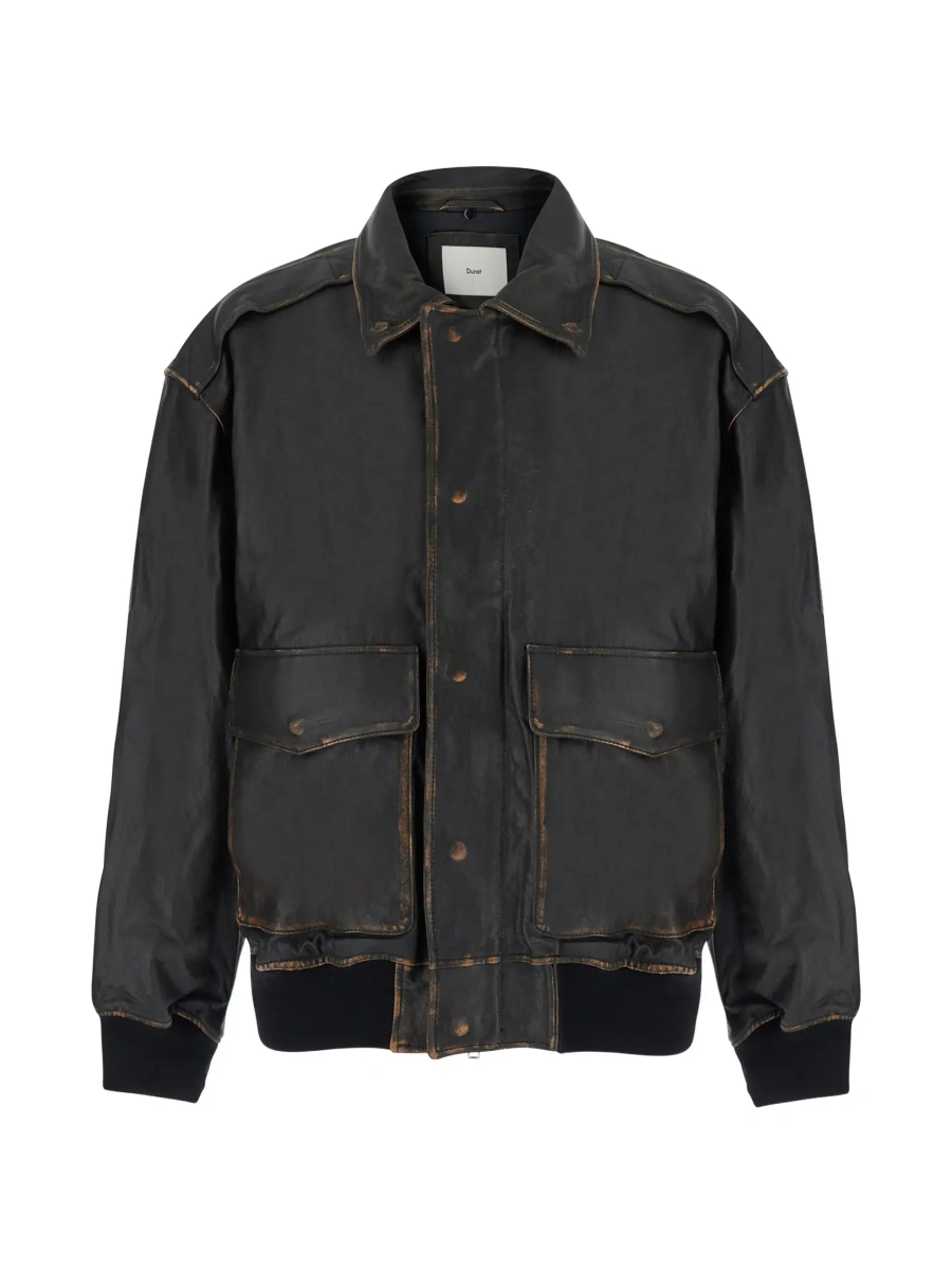 Jacheta DUNST neagra din piele si shearling - Img 7