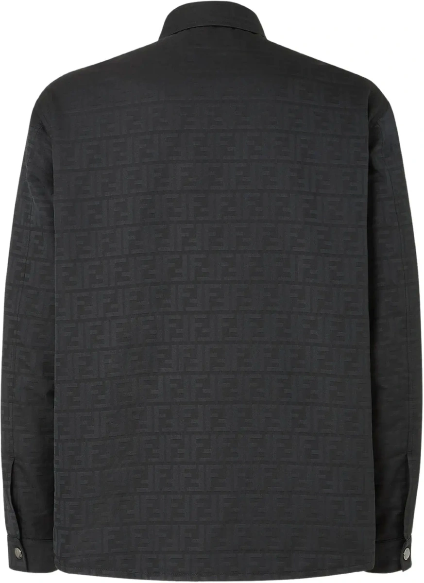 Jacheta Fendi neagra din jacquard FF si nylon - Img 4