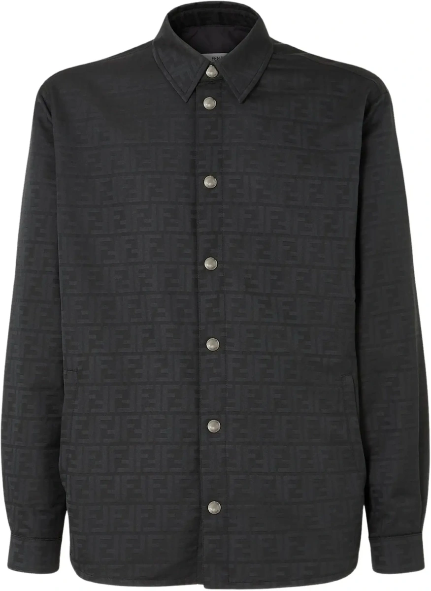 Jacheta Fendi neagra din jacquard FF si nylon - Img 6