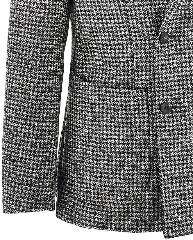 Jacheta Houndstooth wool double-breasted jacket - Img 2