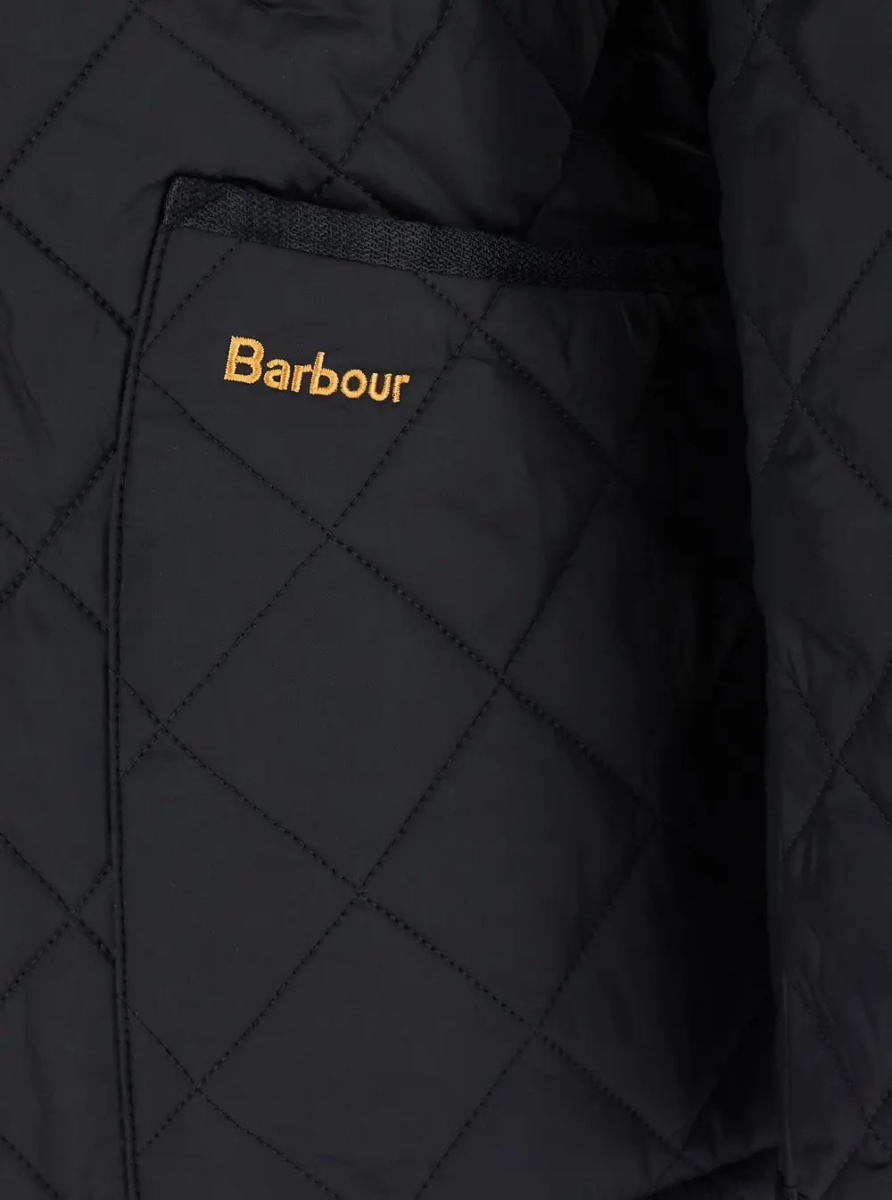 Jacheta Jacket 'Heritage Liddesdale' with Classic Ribbed Collar and Logo Lettering on the Front in Black Tech Fabric Men - Img 3