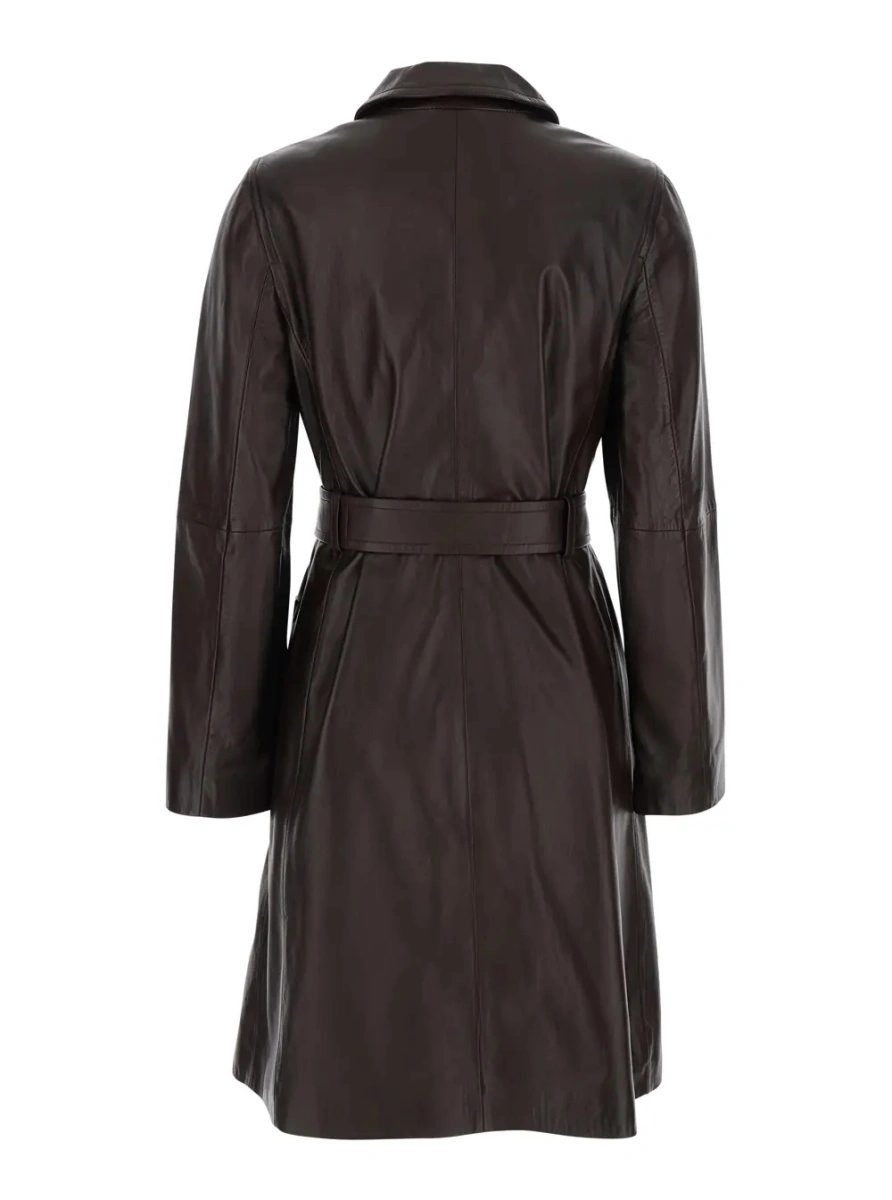 Jacheta MaxMara Studio maro din piele - Img 2