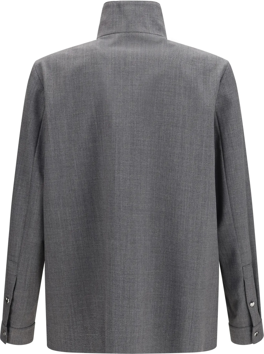 Jacheta Mouliné wool shirt Jacket - Img 2