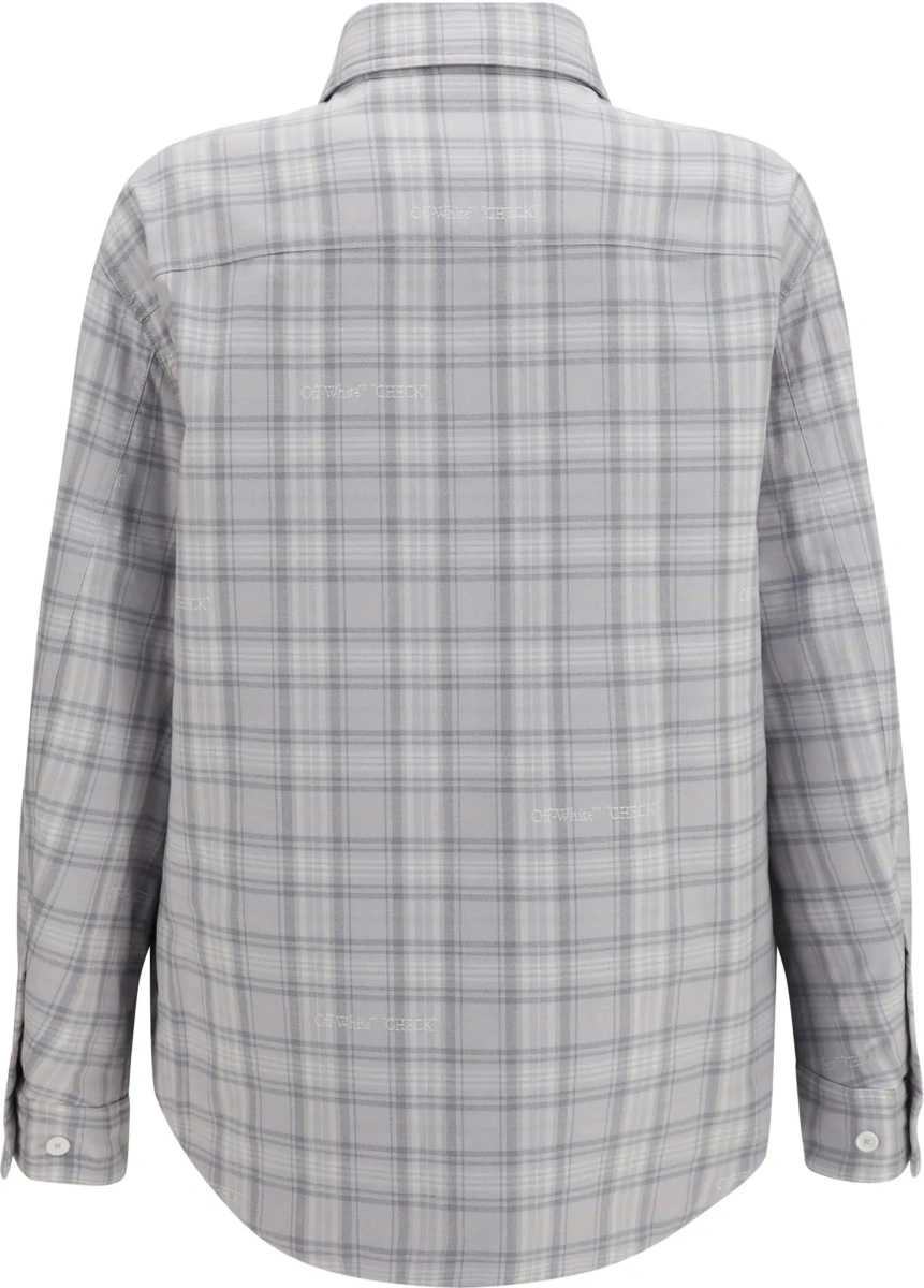 Jacheta Off-White gri din flanela - Img 2