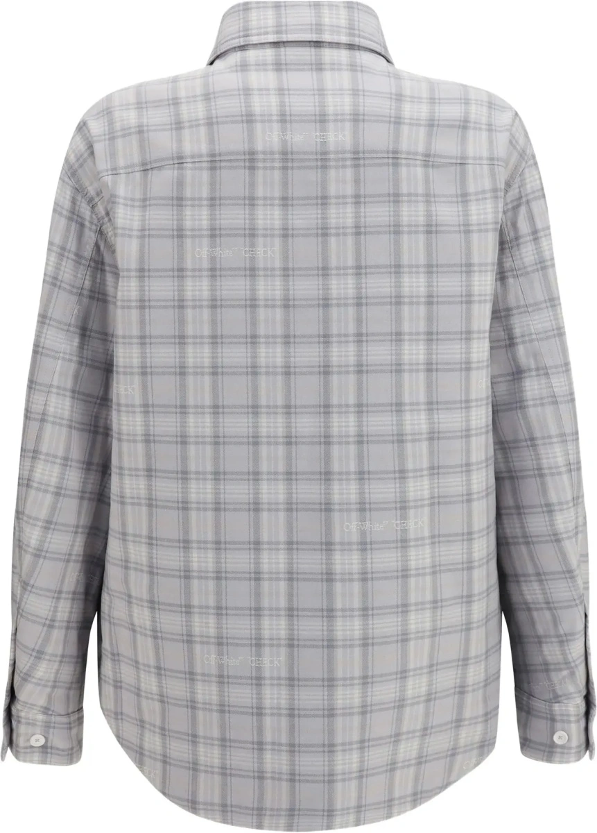 Jacheta Off-White gri din flanela - Img 4