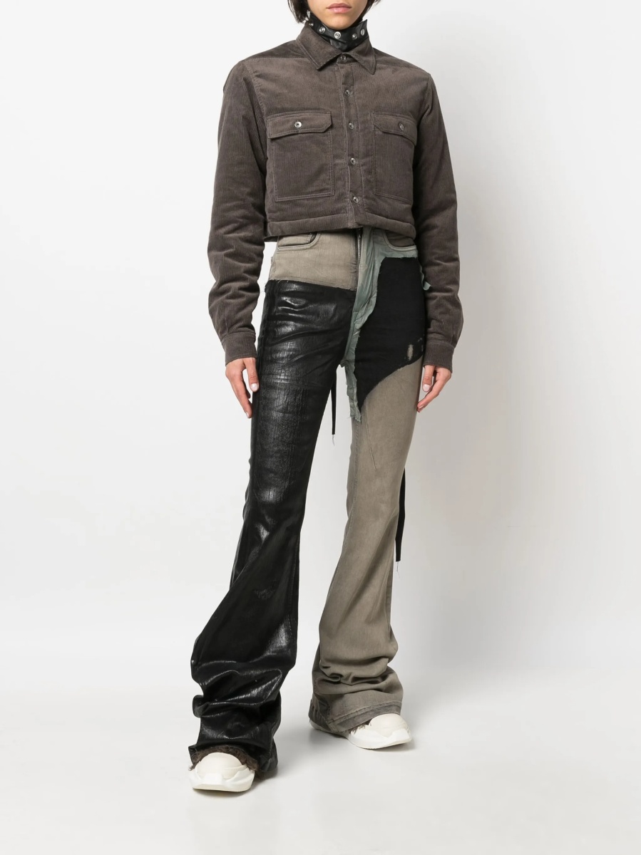 Jacheta Rick Owens gri din bumbac si elastan - Img 2