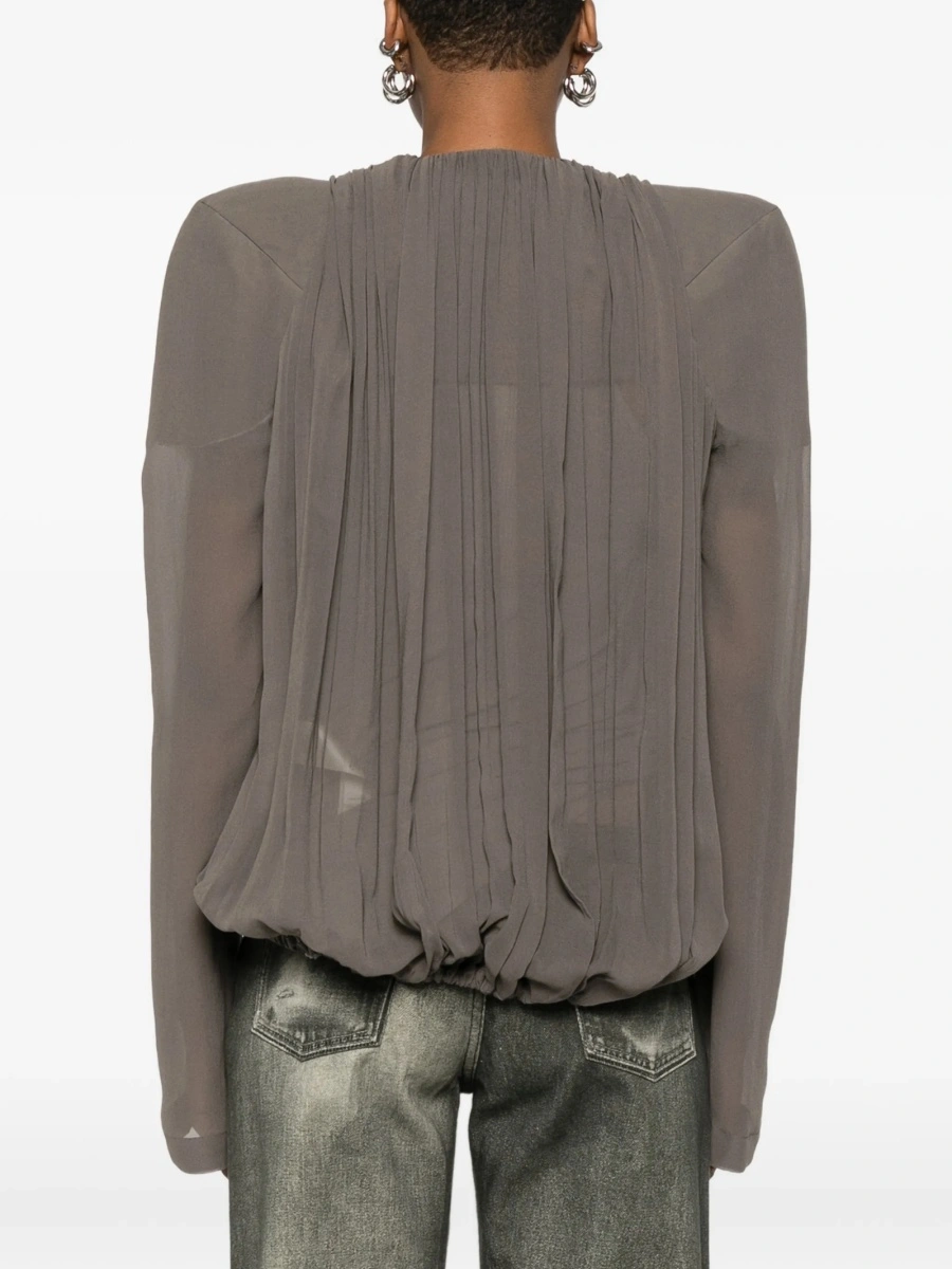 Jacheta Rick Owens gri din matase - Img 4