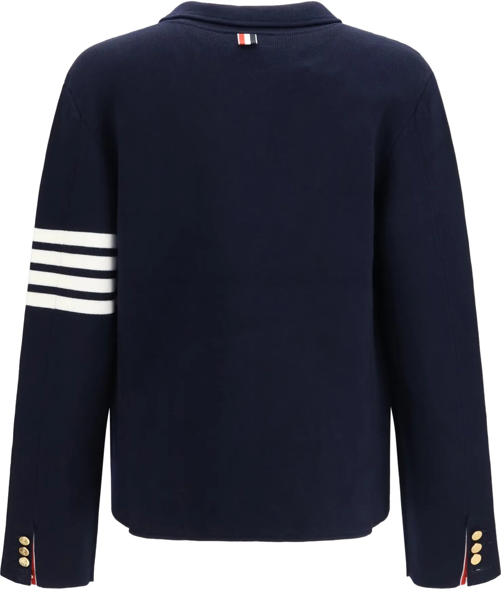 Jacheta Single-breasted wool Jacket with four-bar sleeve detail - Img 2