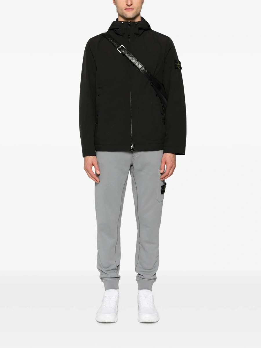 Jacheta Stone Island neagra din spandex/elastan si polyester - Img 2