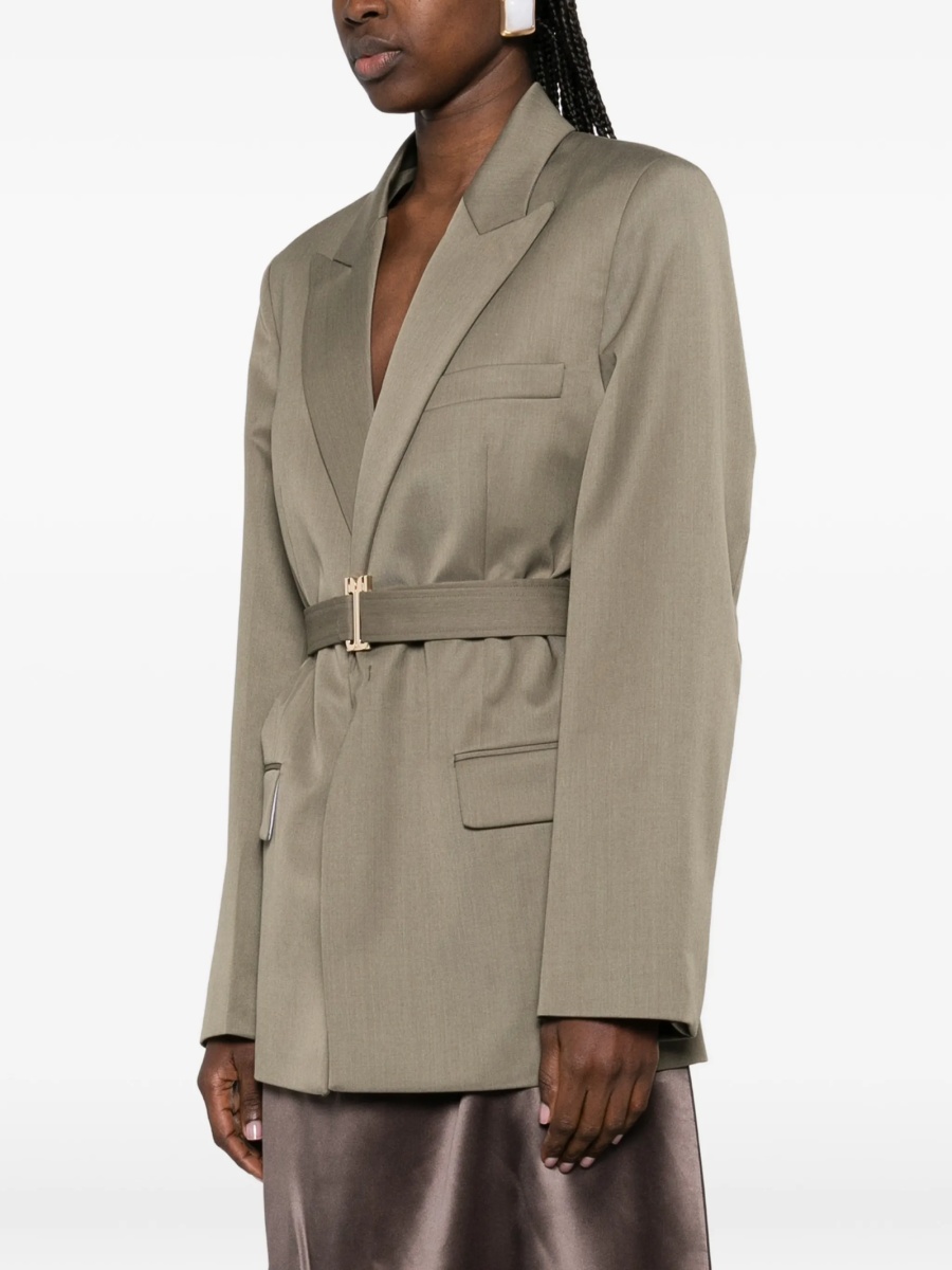 Jacheta Victoria Beckham verde din polyester si lana - Img 2
