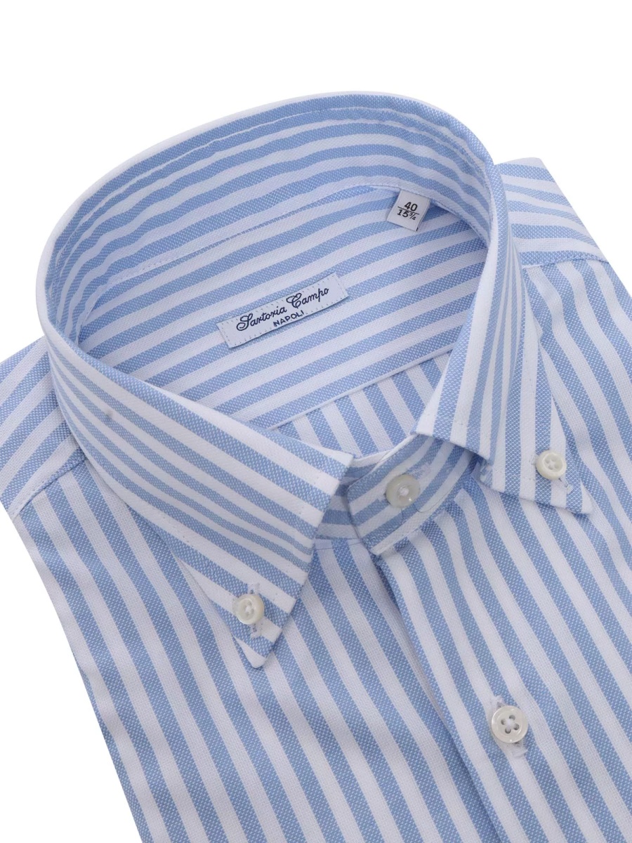 Light blue striped cotton - Img 2