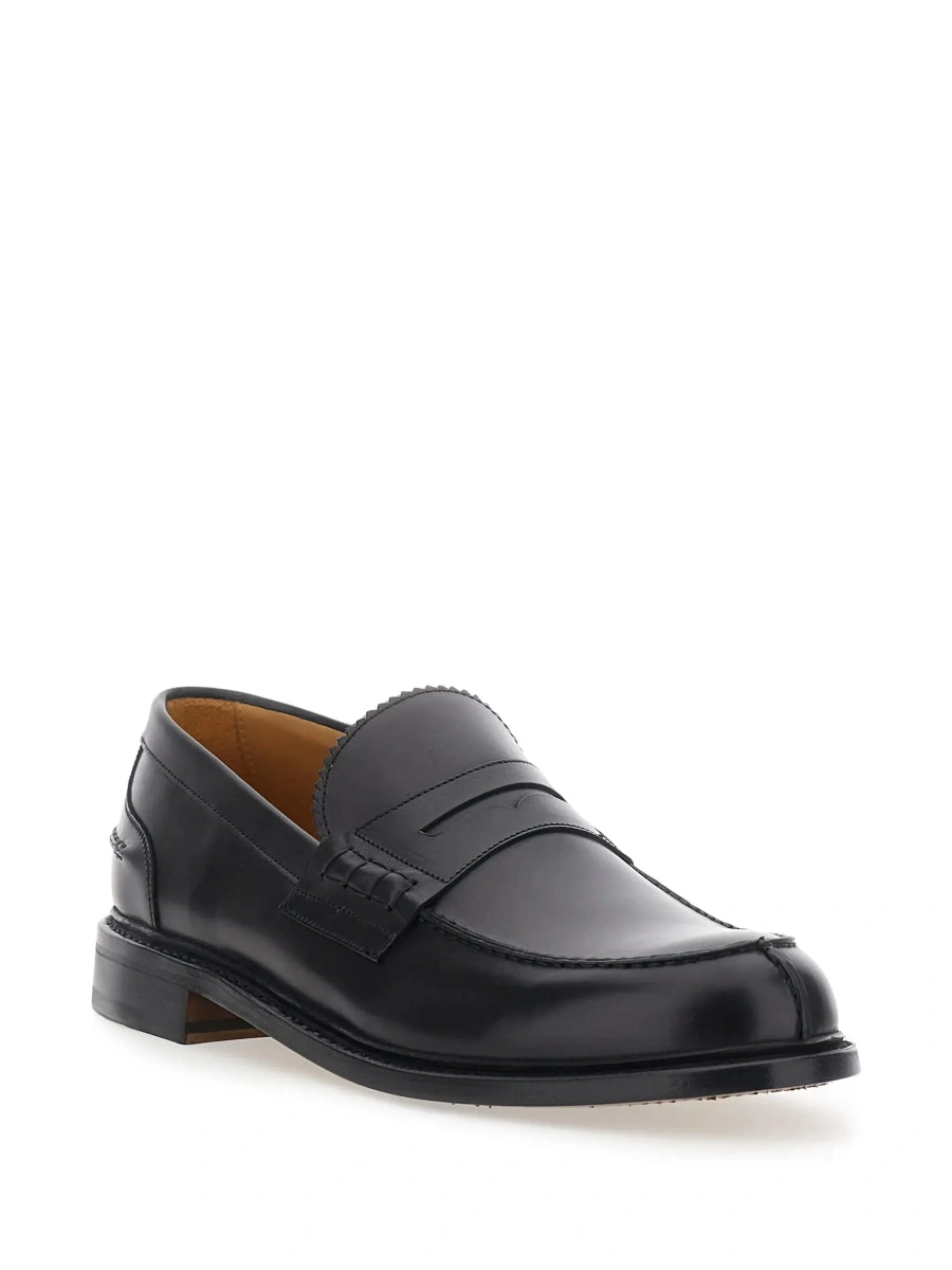 Mocasini Black Loafers with Almond Toe in Leather for Men - Img 5