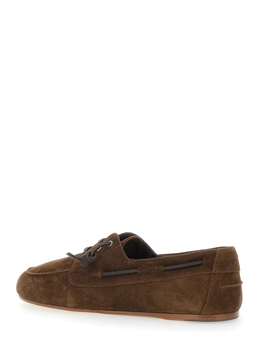 Mocasini Brown Loafers with Almond Toe in Suede for Men - Img 3