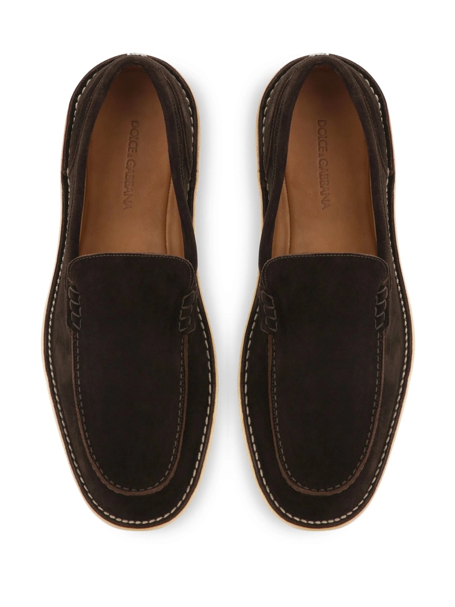 Mocasini Dolce &amp; Gabbana maro din piele intoarsa - Img 4