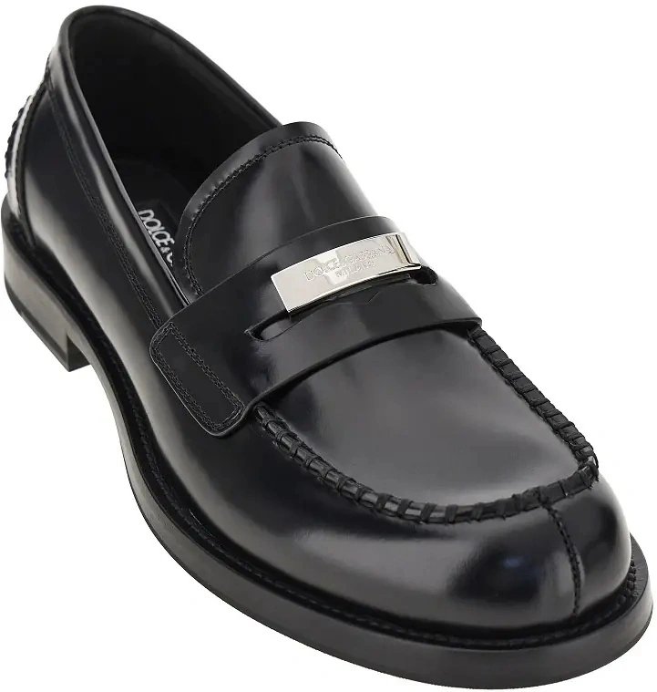 Mocasini Dolce &amp; Gabbana negri din piele - Img 2