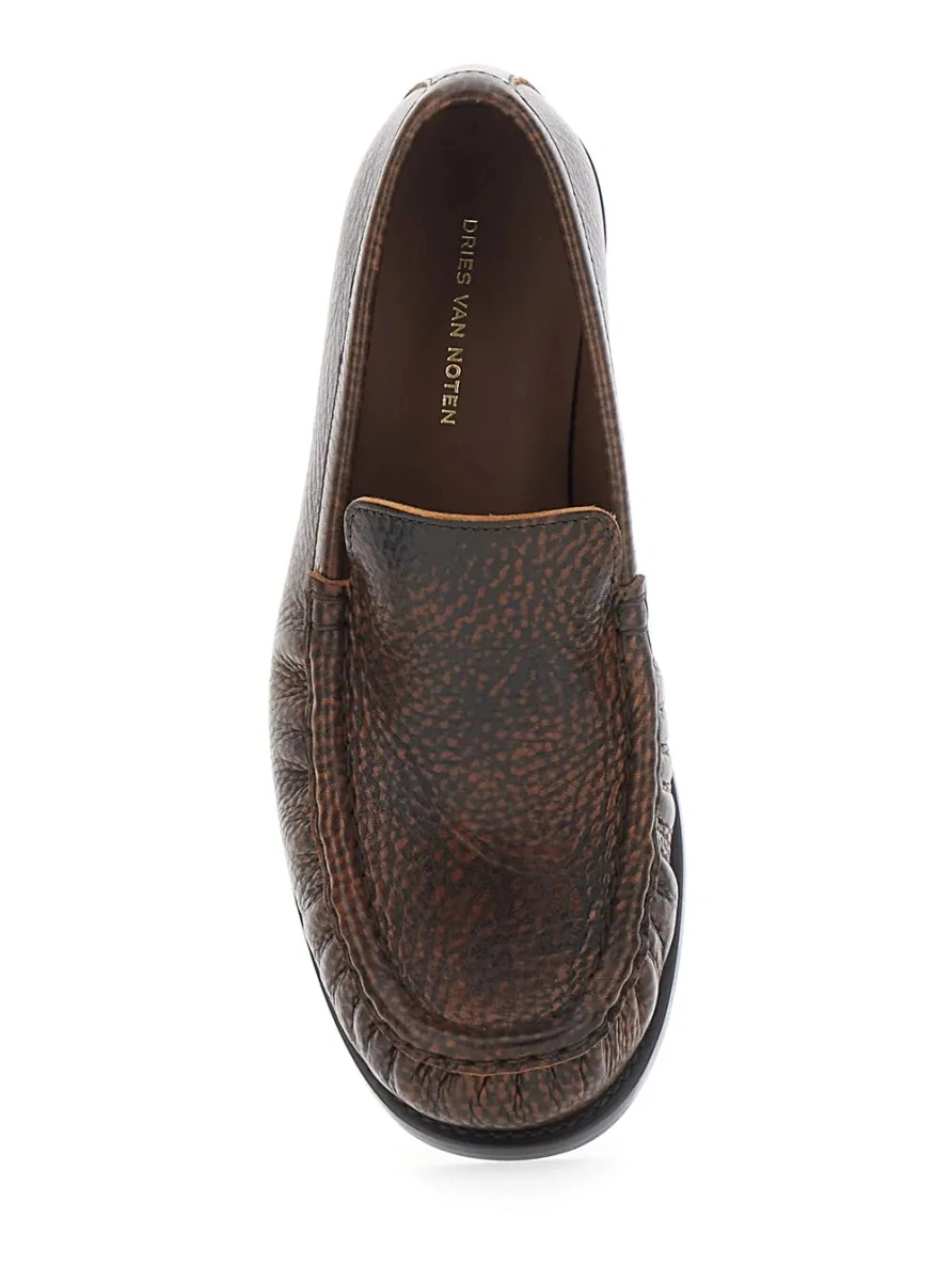 Mocasini Dries Van Noten maro din piele - Img 4