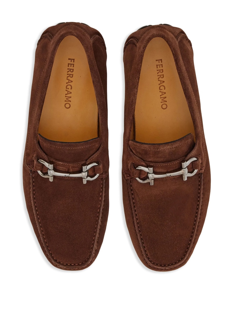 Mocasini Ferragamo gancini maro din piele - Img 4
