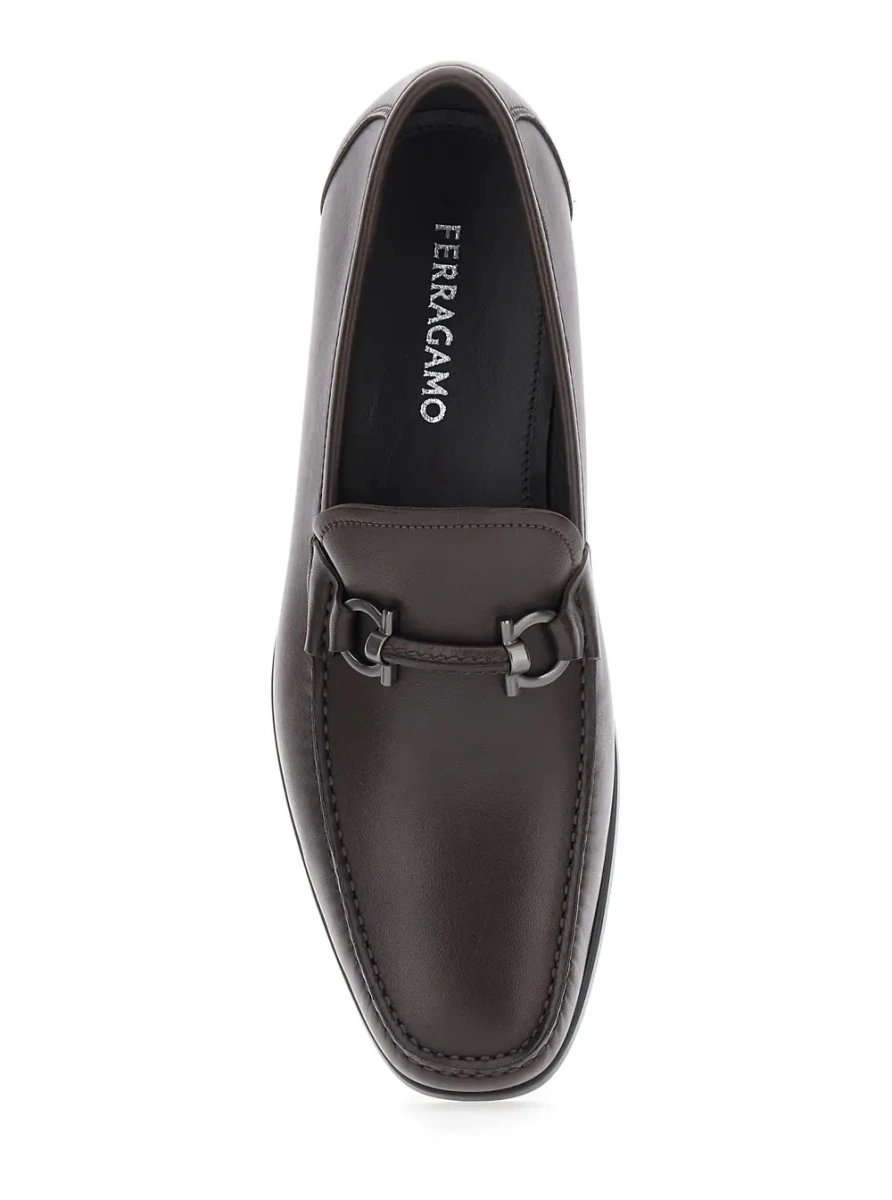 Mocasini Ferragamo maro din piele - Img 3