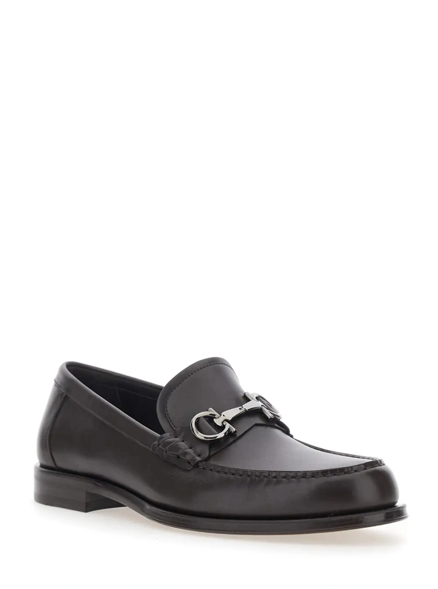 Mocasini Ferragamo maro din piele - Img 2