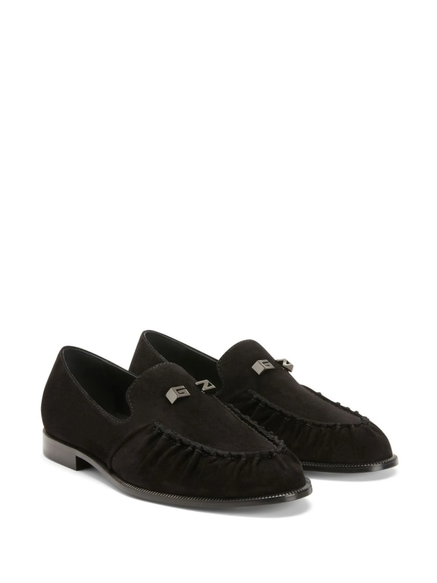Mocasini Giuseppe Zanotti negri din piele intoarsa - Img 2