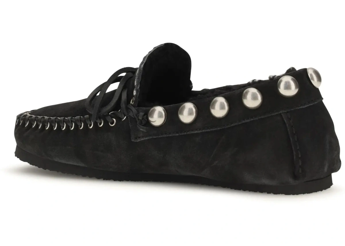 Mocasini Isabel Marant negri din piele intoarsa - Img 3