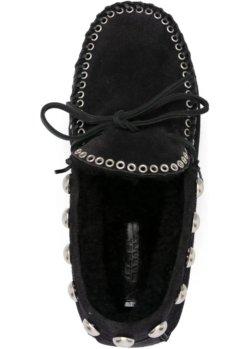 Mocasini Isabel Marant negri din piele intoarsa - Img 7