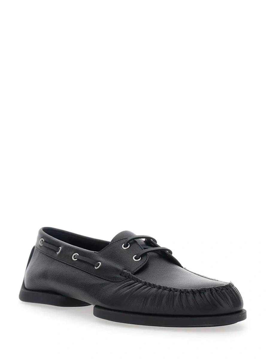 Mocasini Jil Sander negri din piele - Img 2