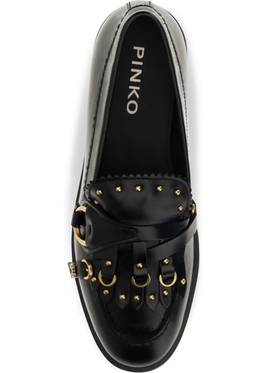 Mocasini Pinko negri din piele - Img 4