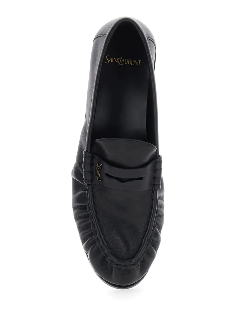 Mocasini Saint Laurent negri din piele - Img 4
