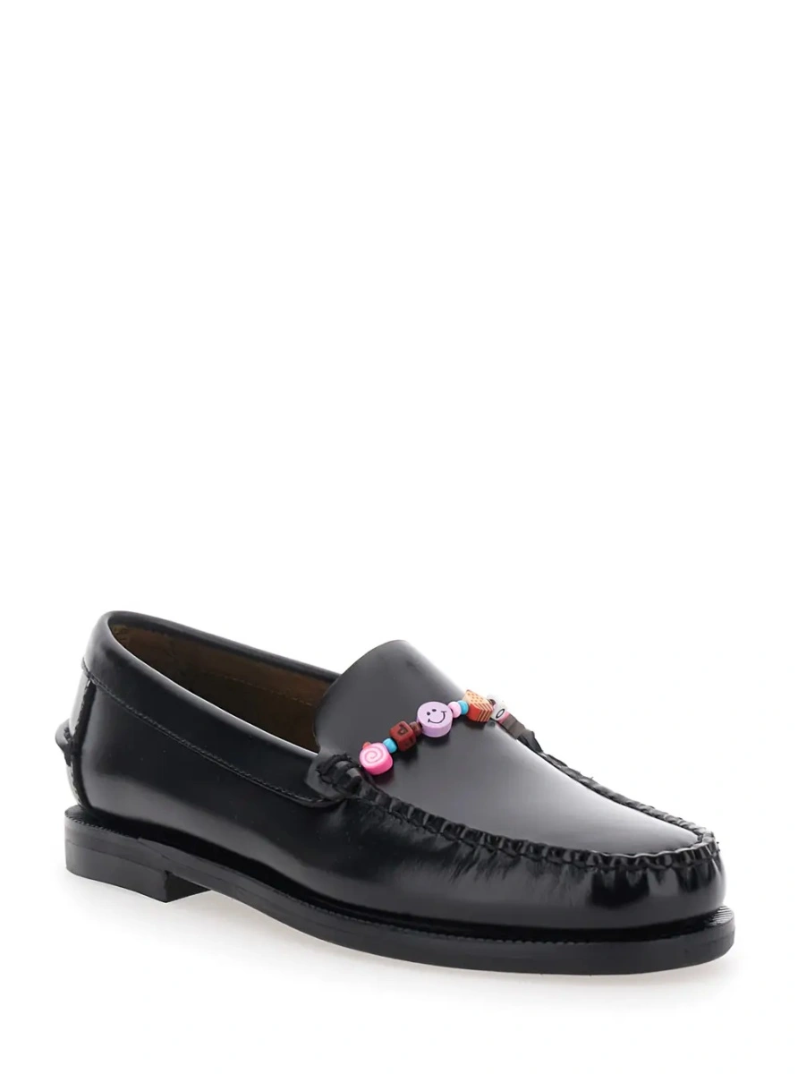 Mocasini Sebago negri din piele 'FRANK BEADS WOMAN' - Img 2